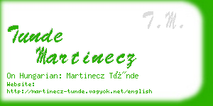 tunde martinecz business card